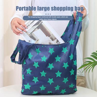 6Pcs Grocery Bags with Handles Reusable Foldable Washable Heavy-Duty Polyester Cloth Shopping Tote Bag Travel Use