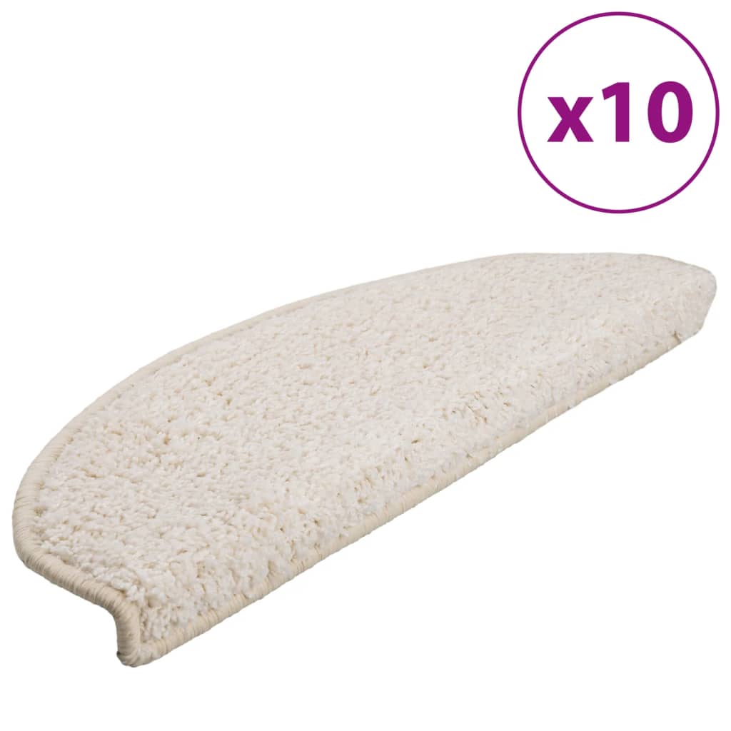 Step Mats 10 Pcs 65 X 21 X 4 Cm White Semi Round Large