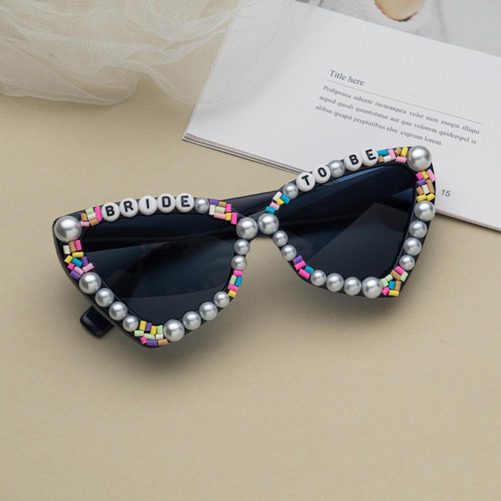 Bride To Be Pearl Sunglasses Pearl Cat Eye Sun Glasses Wedding Shower Engagement Eyeglasses Gift Bachelorette Party Eyewear Deco