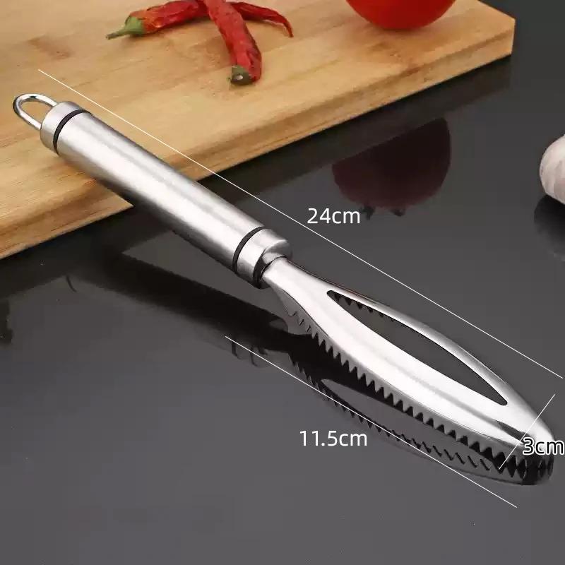 

Kitchen Accessorie Gadgets Stainless Fish Scales Scraping Graters Fast Remove Cleaning Peeler Scraper Bone