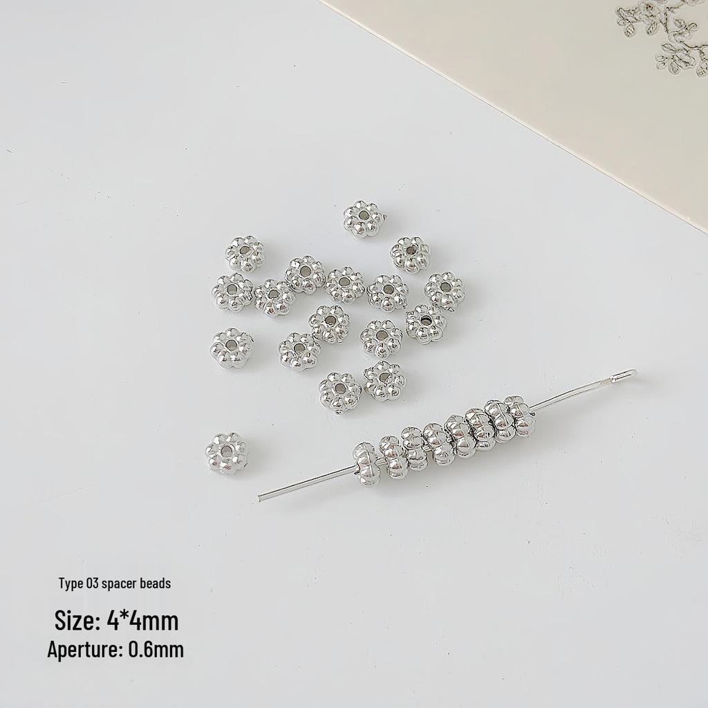 Silver CCB Series: Versatile Spacer Beads - Flower & Heart Designs for DIY Jewelry Making