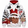 Funny Santa ChristmasWomen's  Hoodie 3D Print Reindeer Dinosaur DJ Gym Holiday Pullover Winter Streetwear Party Gift