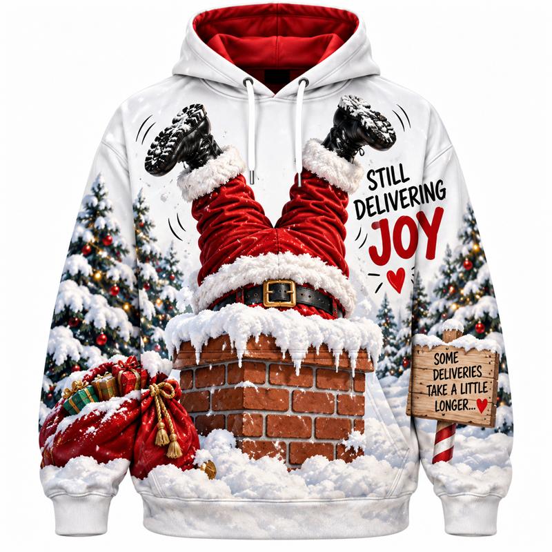 Funny Santa ChristmasWomen's Hoodie 3D Print Reindeer Dinosaur DJ Gym Holiday Pullover Winter Streetwear Party Gift
