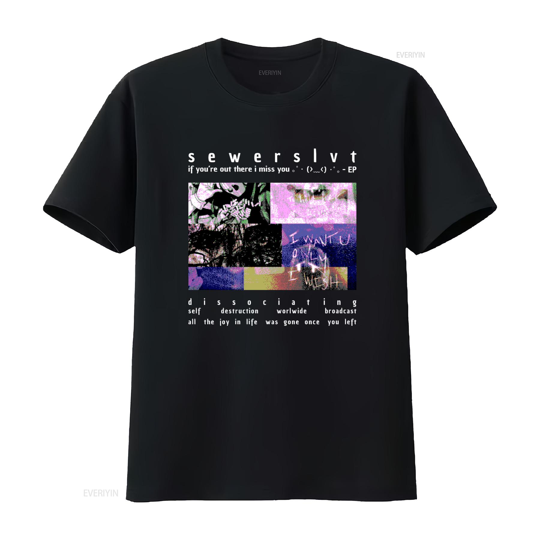 

Sewerslvt T Shirt If Youre Out There I Miss You EP Music Artist Print vintage Washed Stylish Top For Everyday Wear Versatile 4XL