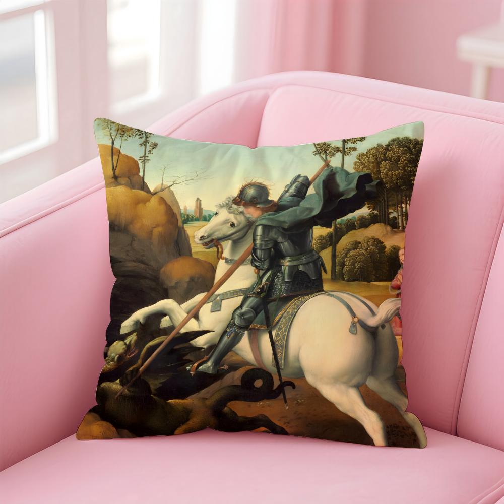 Classical RRaffaello Santi Cushion Cover Pillow Case Ultra Soft Skin Friendly Fabric Cloud Like Comfort  Concealed Zipper