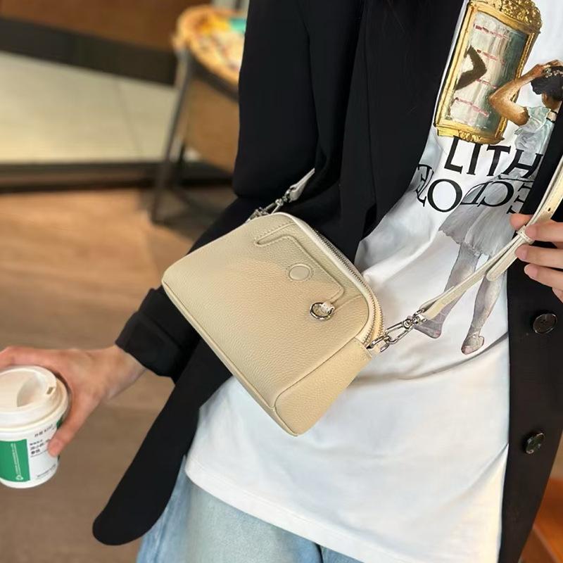 Niche Design New Genuine Leather Women's Bag Spring Summer Versatile Top Layer Cowhide Women's Shoulder Crossbody Simple Trendy Small Practical Bag