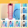 Large Capacity 1000ml Gradient Color Frosted Plastic Water Bottle With Straw For Sports And Office Use