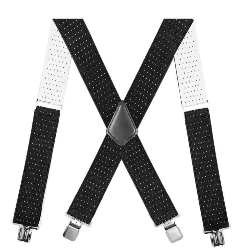 Men's 5 Cm Elastic Casual Polyester Suspenders with Clips