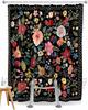 Split Shower Curtain For Transfer Bench, Black Bear Rustic Cabin Design, Waterproof Woodland Fabric With Hooks