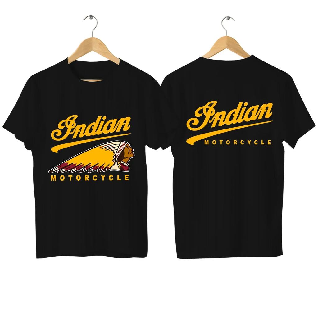 New Men'S T-Shirt Casual Indian Motorcycle Pure Cotton T Shirt Graphic Oversized Motorcycle Retro Street Clothing Casual Top
