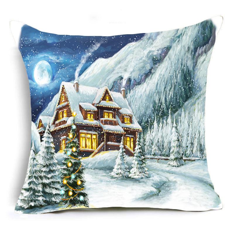 Рождественская серия «Снежный домик» Наволочки Праздничное украшение для дома Рождественский подарок Подушка-подушка Чехлы для подушек Премиум А 45*45cm