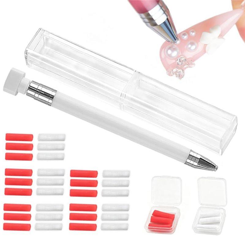 Ergonomic Grip For Diamond Art Wax Pen 2025 Refillable Design, White For Nail DIY Crafting