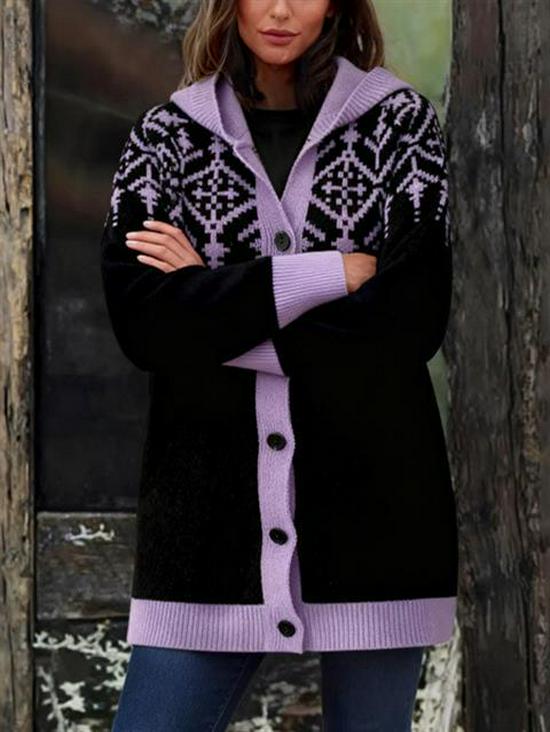 2025 Autumn/Winter Women's Hooded Cardigan Sweater - Casual Loose Cape, Plus Size, Trendy