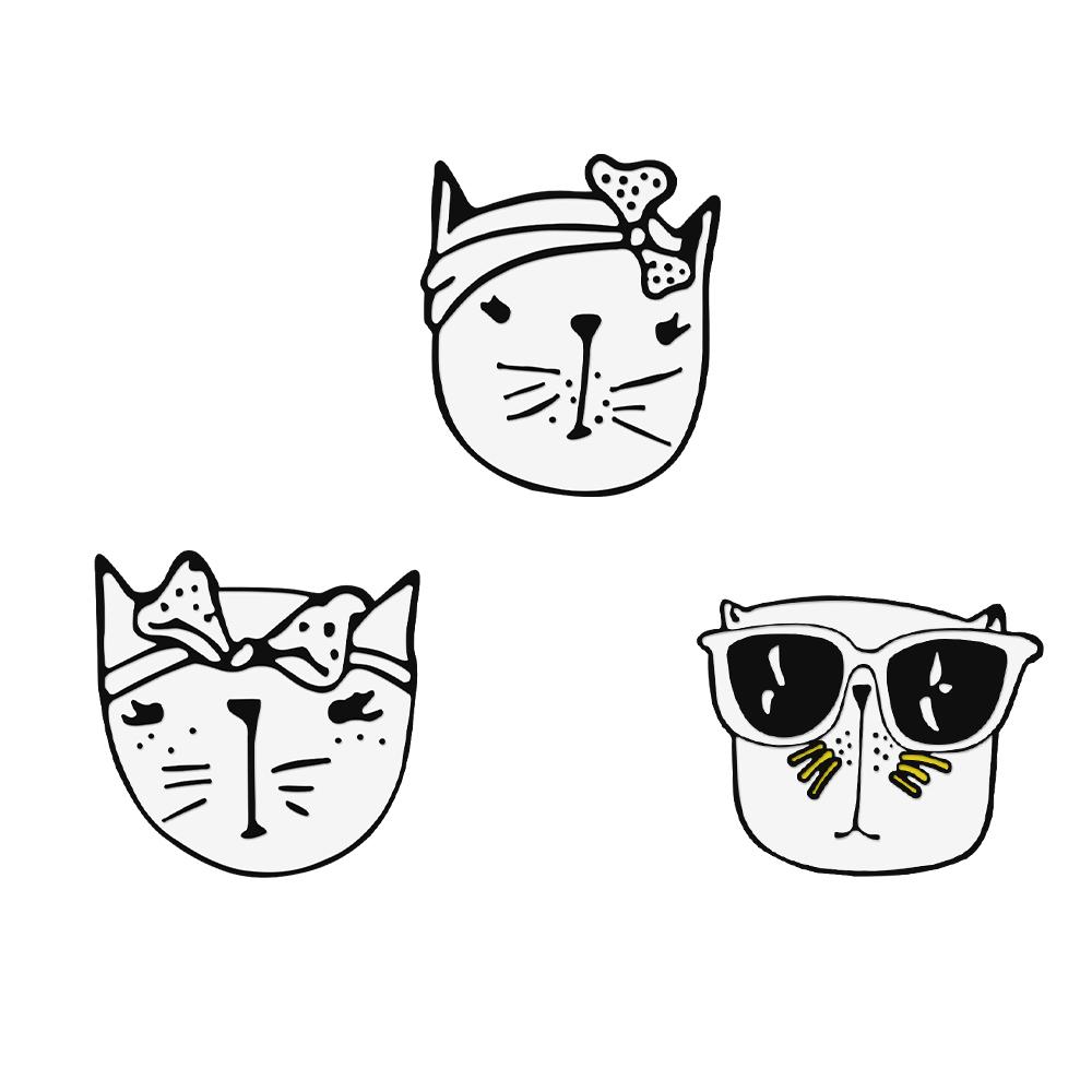 2-4pcs Creative Brooch Sets Punk Skeleton Animal Ghost Enamel Pins Cartoon Cats Earth Medical Money Badge Jewelry Gifts for Kids