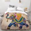 Bohemsk Elefant Sengetøy Sett Queen King Size Fargerikt 2/3 stk Dynetrekk Boho Psykedelisk Indisk Mandala Polyester Dyne Trekk