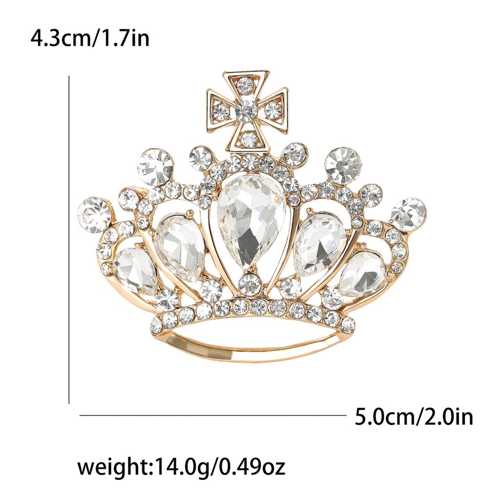 High-Grade Alloy Rhinestone Crown Brooch Exquisite And Versatile Women'S Suit Coat Corsage Jewelry Pin