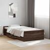 Bed Frame with Drawers Brown Oak Effect 75 X 190 Cm
