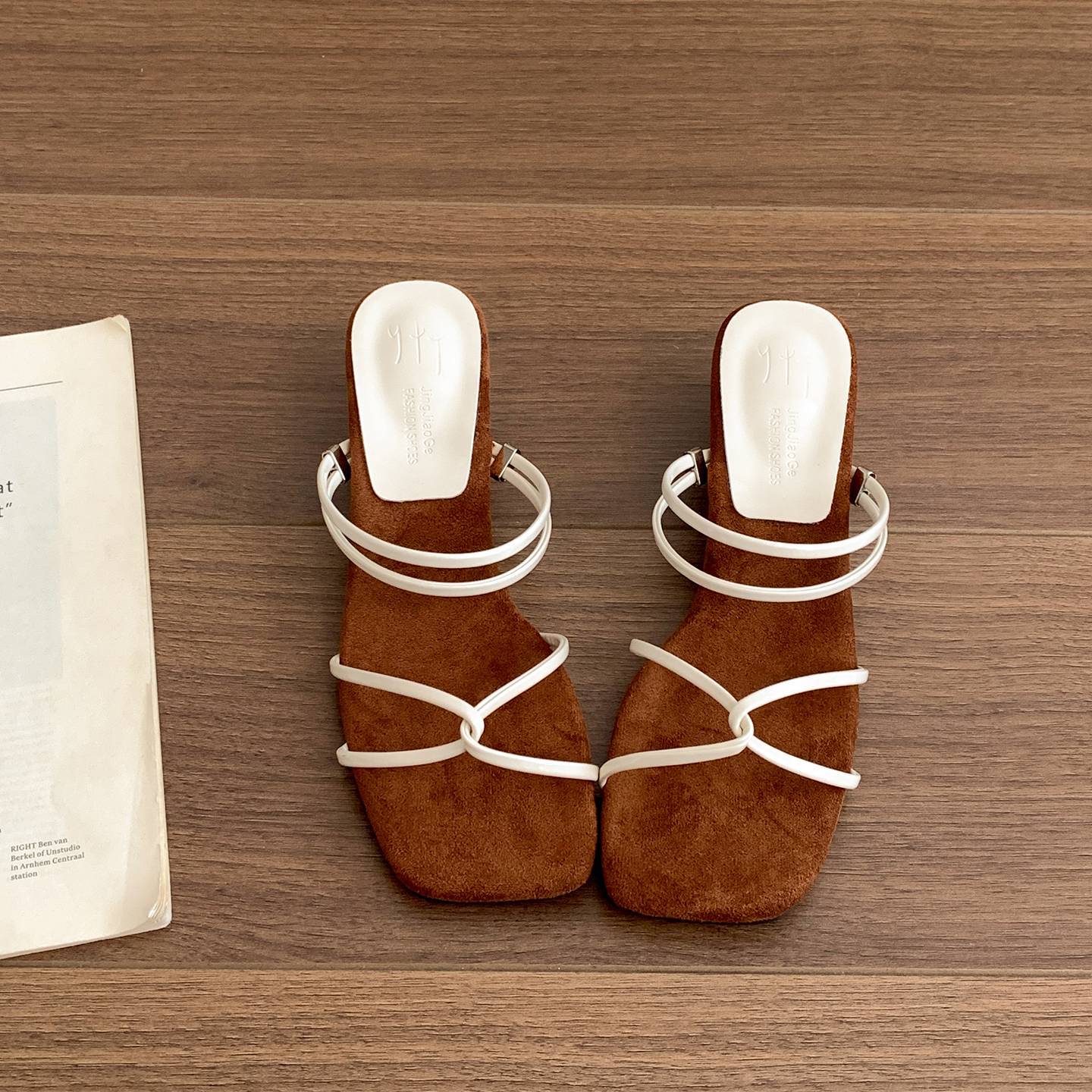 

Black slope heel heightening one-word slippers women s summer wear new with skirt sandals 35