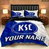 Постельное белье с индивидуальным именем и узором Karlsruher SC, комплект одеяла, пододеяльник, наволочка, домашний декор, подарок на день рождения(1* пододеяльник + 2* наволочка без наполнителя)