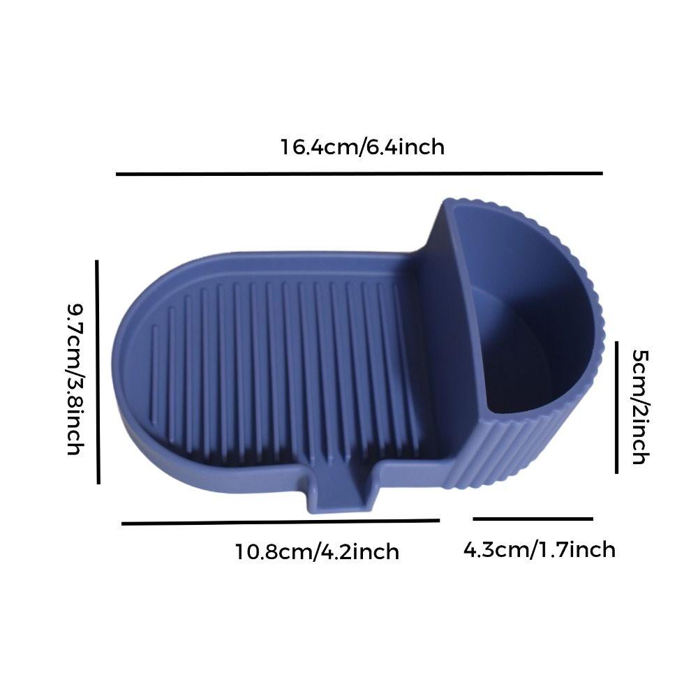 Portable Silicone Soap Dish Inclined Drain 2 In 1 Sponge Tray Drainable Soap Holder  Sink Area