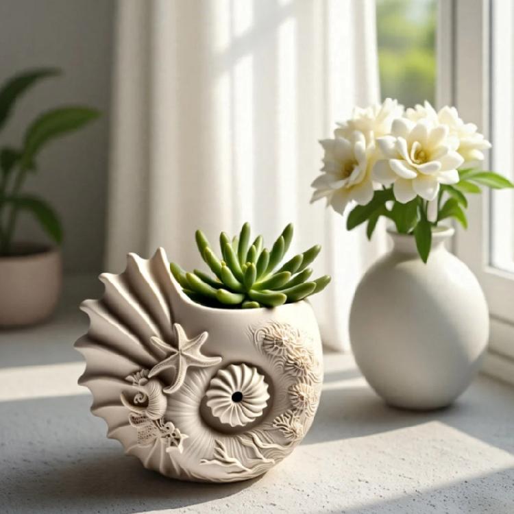 Conch Mold For Resin Casting Cement Planter Silicone Jewelry Dish Crafts DIY Decorative Art Projects