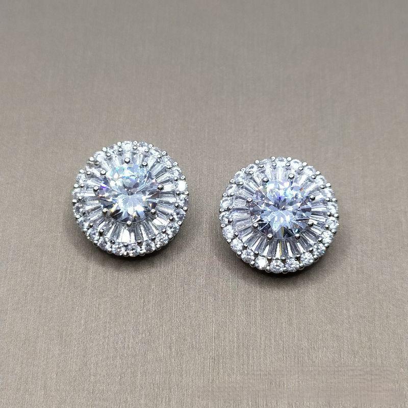 5pcs Luxury Crystal Small Buttons for Clothing, Cubic Zircon Shank, Decorative CZ Sewing Buttons for Shirt Cuff Link