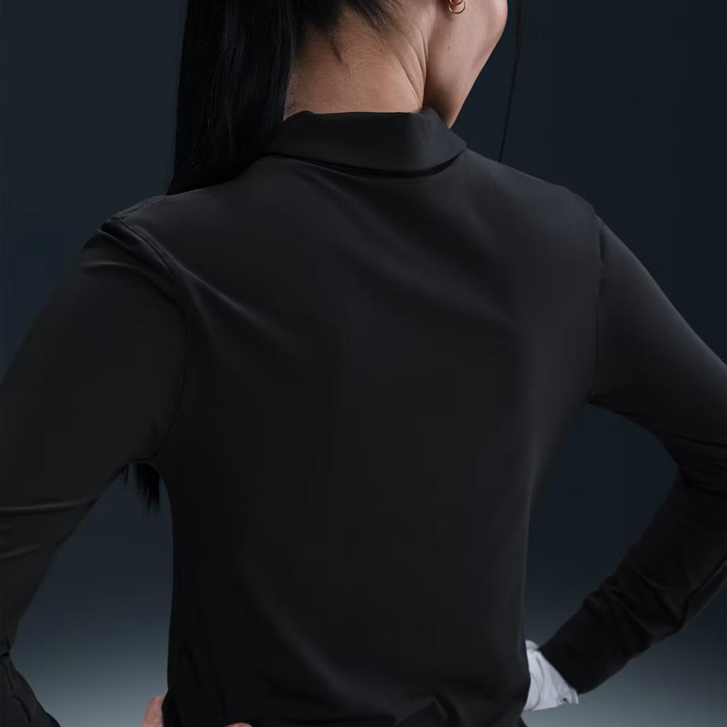 Nike Logo Quick-Dry Long Sleeve Polo Shirt Women tops FQ1571-010