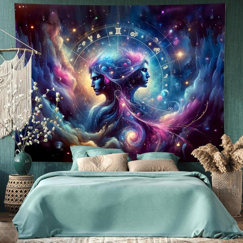 Leo Tapestry Wall Hanging Zodiac Sign Decoration Aesthetic for Bedroom Living Room Dormitory Suitable for Teen Boy and Girl Who