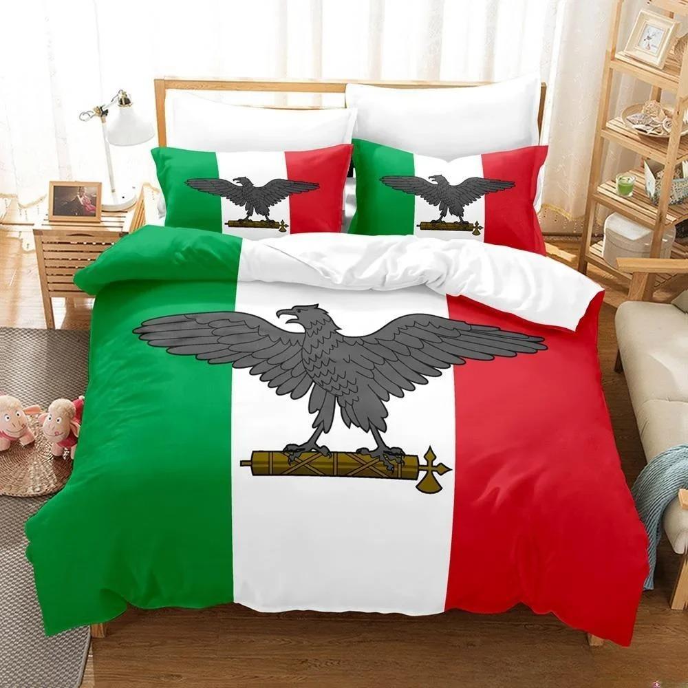 

Комплекты простыней с 3D-печатью, комплект постельного белья с итальянским флагом, односпальная кровать, двуспальная кровать размера «king-size», комплект постельного белья для взрослых и детей, комплект пододеяльников EU Single 135x200cm