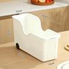1Pcs Plastic Kitchen Storage Bin With Wheels Open Top Cabinet Organizer For Dishes Bottles