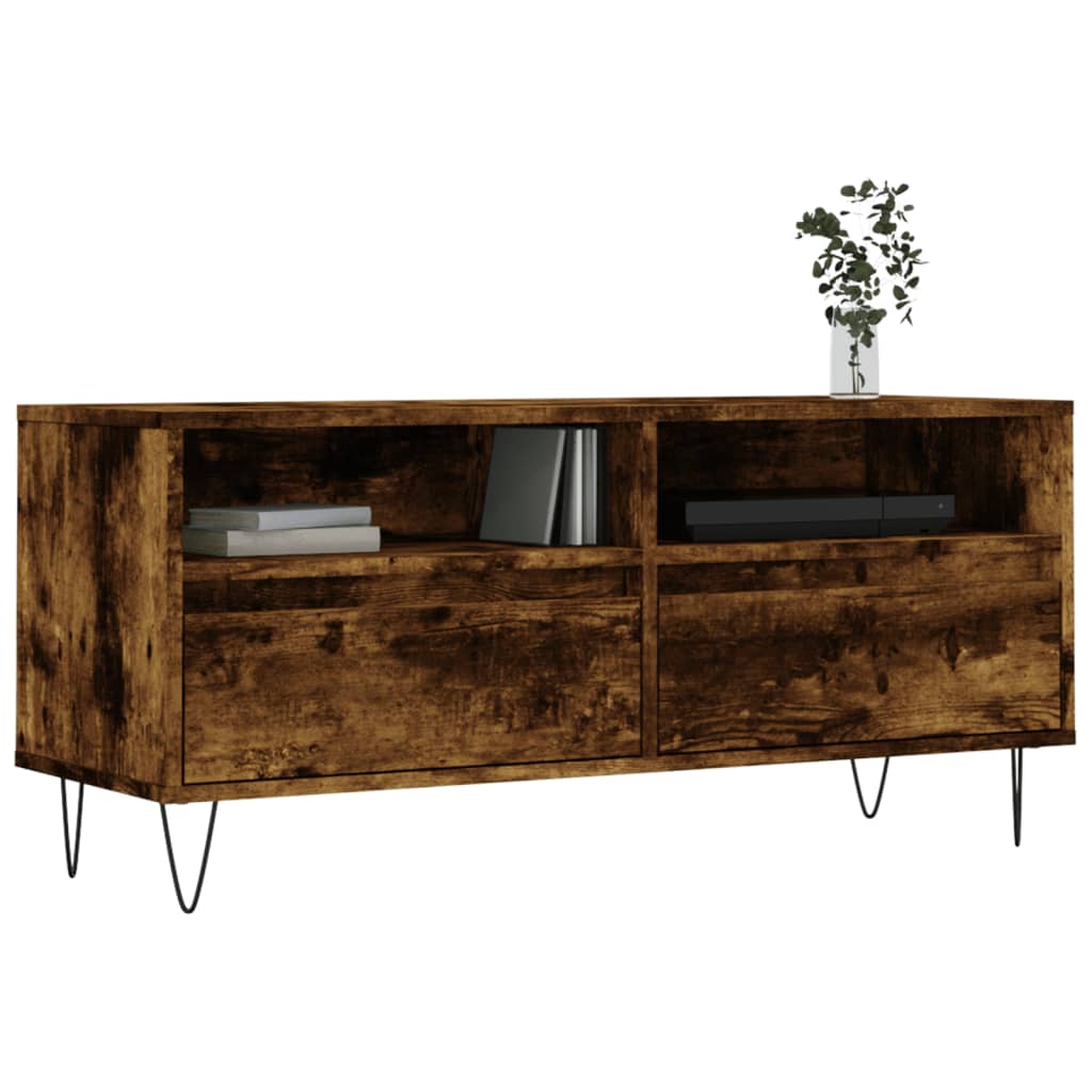 TV Cabinet Smoked Oak 100 x 34.5 x 44.5 cm Particleboard