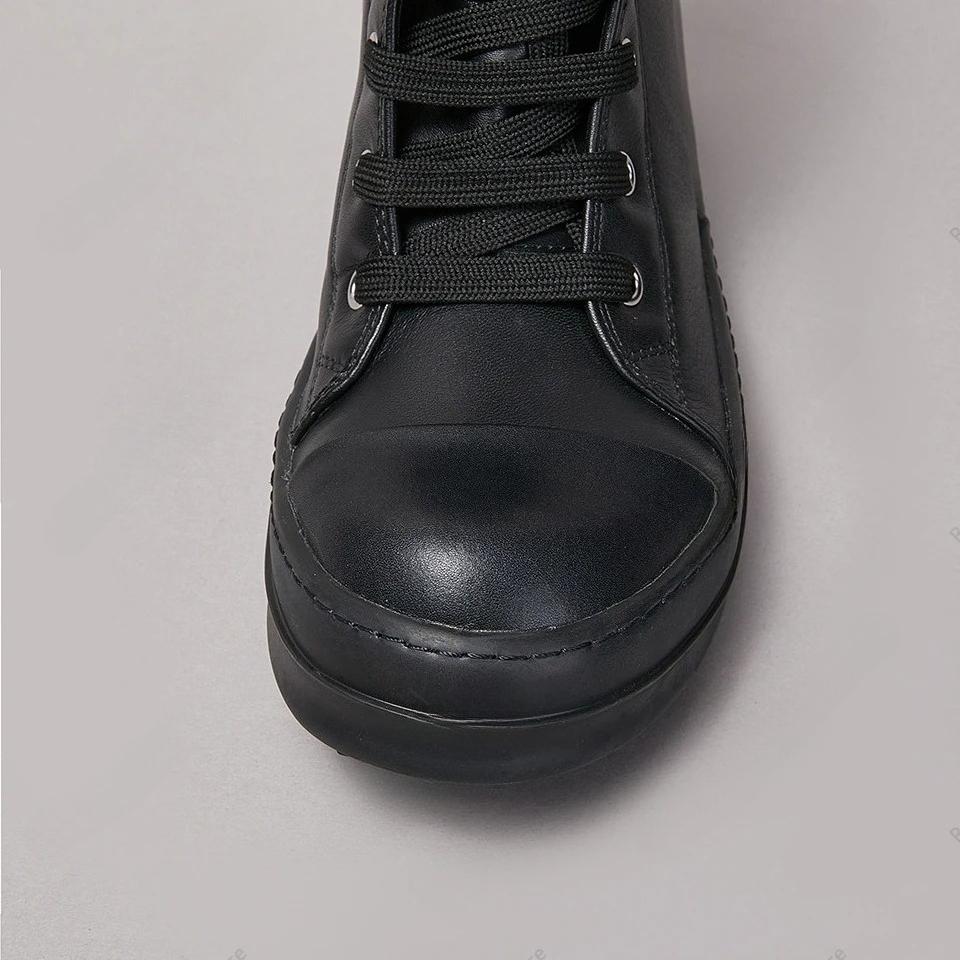 Ro Designer Lace-up Zip Men Ankle Boots High Top Quality Black Women Sneakers Leather Luxury Street Roman Flat Platform Shoes