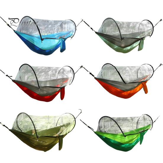 Camping-Hängematte mit Mückennetz, 200 kg, atmungsaktiv, leicht, tragbar, Einzelhängematte mit Baumgurten, einfach aufzubauen, Wanderhängematte für drinnen und draußen