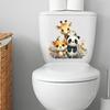 Self-adhesive Cartoon Cute Animals Flowers Toilet Wall Stickers for Bathroom Home Decor
