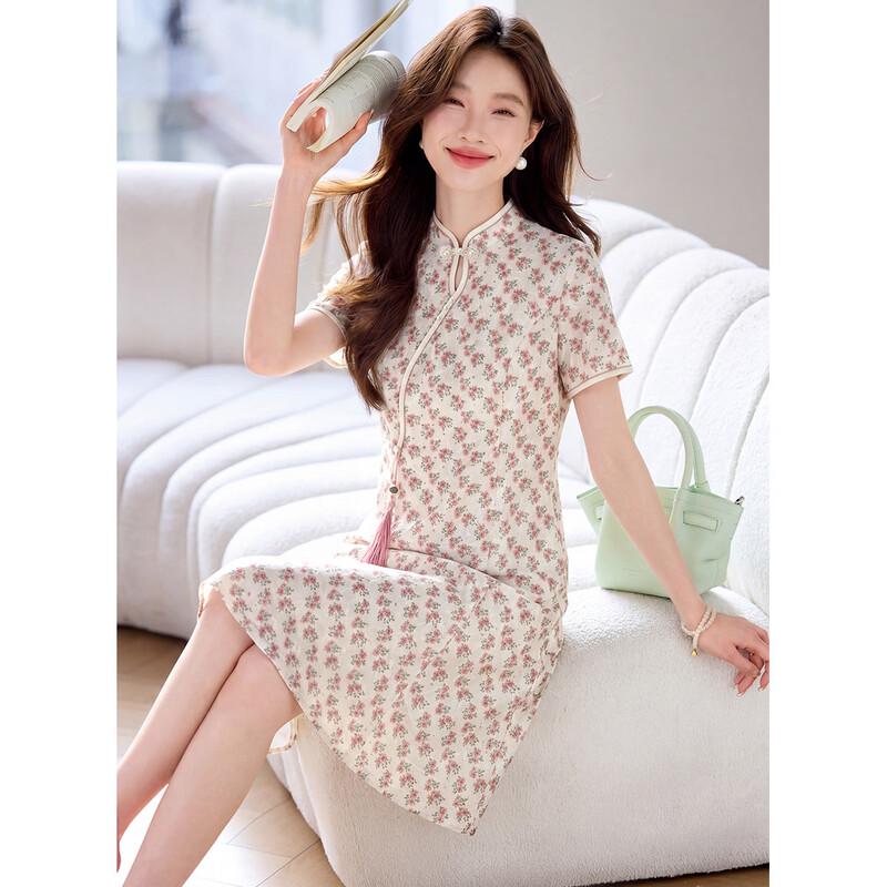 Sanpowa Elegant Modern Cheongsam Summer Dress XL