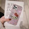 Full Diamond Three-dimensional KT Cat Big Head for iPhone17ProMax Mobile Phone Case Apple 16 Rhinestone 15 Protective Case 14