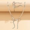 Snake Chain with Bowknot Choker Necklace and Bracelect Set for Women Trendy Charms Daily Accessories 2026 Fashion Jewelry Female