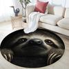 Black Sloth Pattern Round rug,Carpet Rug for Living Room Bedroom  Playroom ,Non-slip Floor Mat,Holiday Gifts and Birthday Gifts.