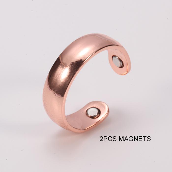 Vinterly Kupfer Magnetischer Ring Herren Mattes Finish Gesundheit Energie Einfaches Verstellbares Armband Reines Kupfer Ringe für Herren Damen Schmuck