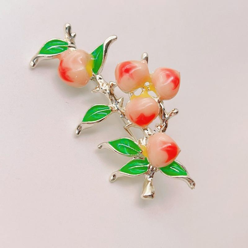 Брошь «Цветущий персик» для юных - Высококлассная, Нишевая, Премиум, Заколка высокого класса, Брошь, Корсаж