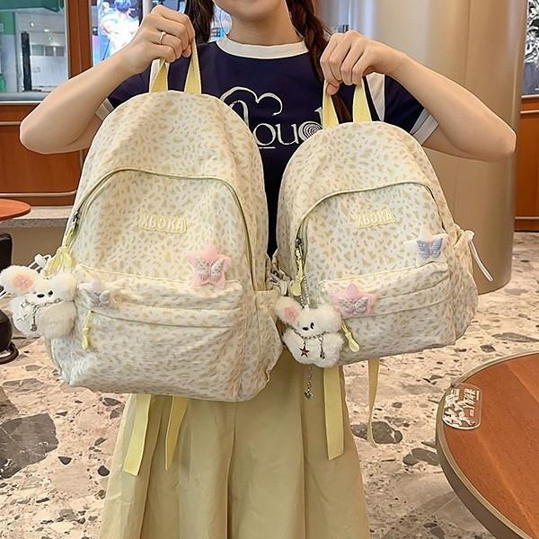 Schultasche neu hochwertig japanisch ins frisch und süß Leopardenmuster Mini-Rucksack Oberschüler Rucksack mit großer Kapazität