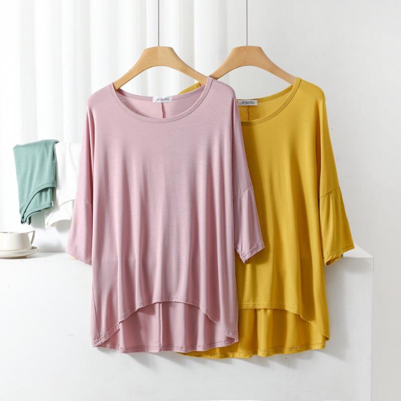 Loose Three Quarter Sleeve T-shirt for Women Summer Thin Round Neck Simple Versatile Top Base Layer T-Shirts Women’s