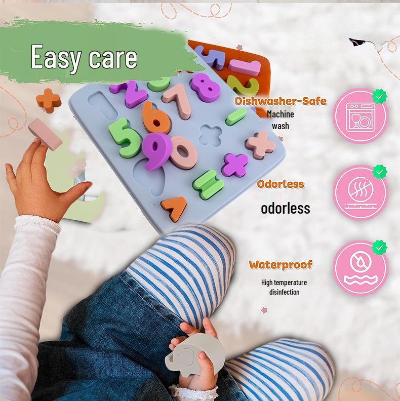 Silicone Educational Puzzle Toy for Kids - Number & Shape Learning
