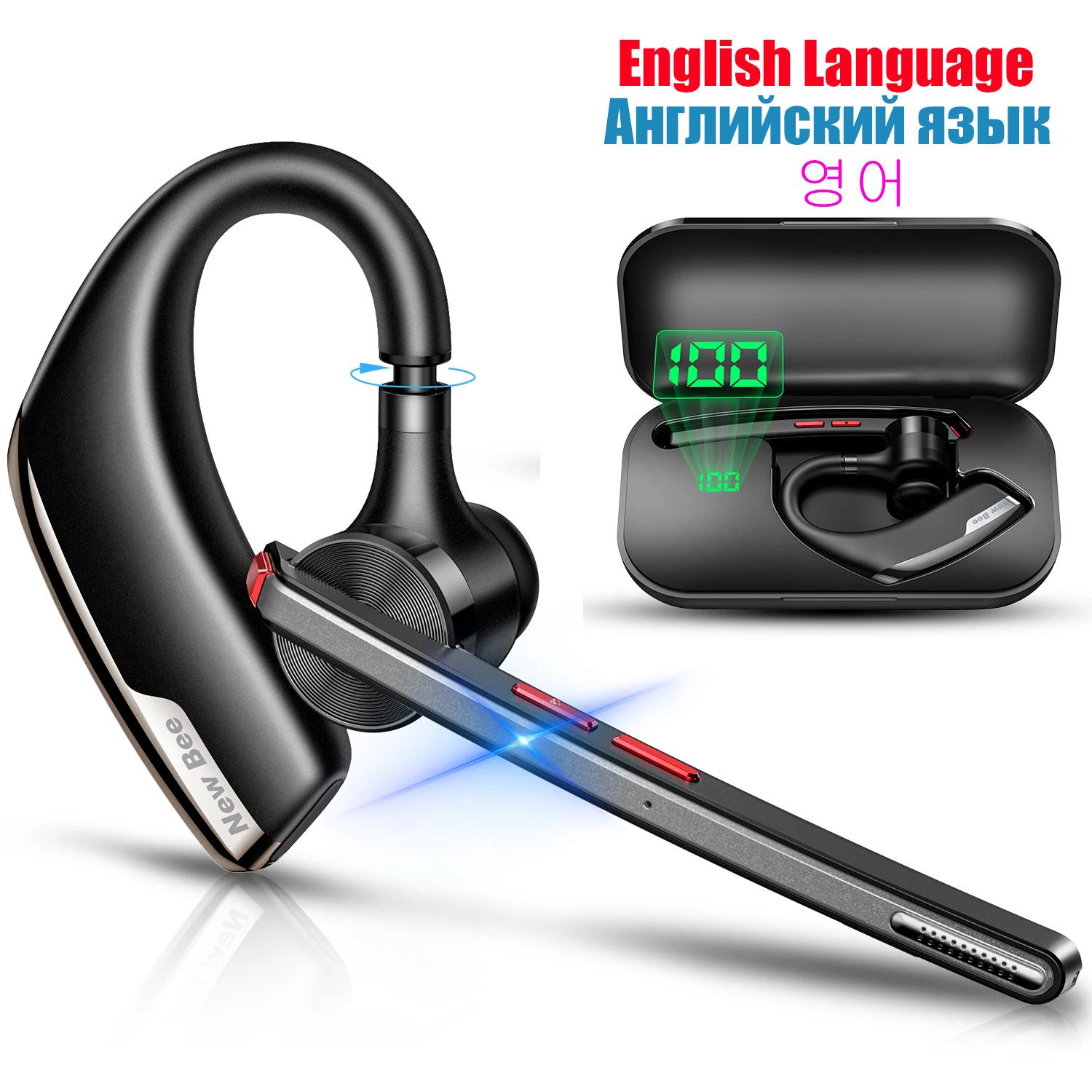 

New Bee M51 Bluetooth 5.2 Wireless Headset Earphones Headphone with Dual-Mic CVC8.0 Noise Cancelling Handsfree Business Earbuds