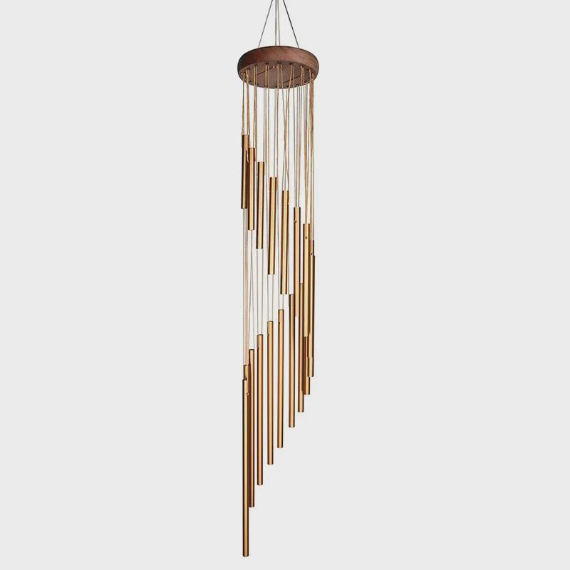 Wooden Rotating Wind Chime with 18 Aluminum Tubes for Home Decoration and Gifts