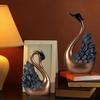 2 Stück Schwanenfiguren Paar-Heimdekorationen für Wohnzimmer-Dekor und Zubehör, Skulpturen Heimdekoration für Couchtisch, Dekor-Akzente für Bücherregal