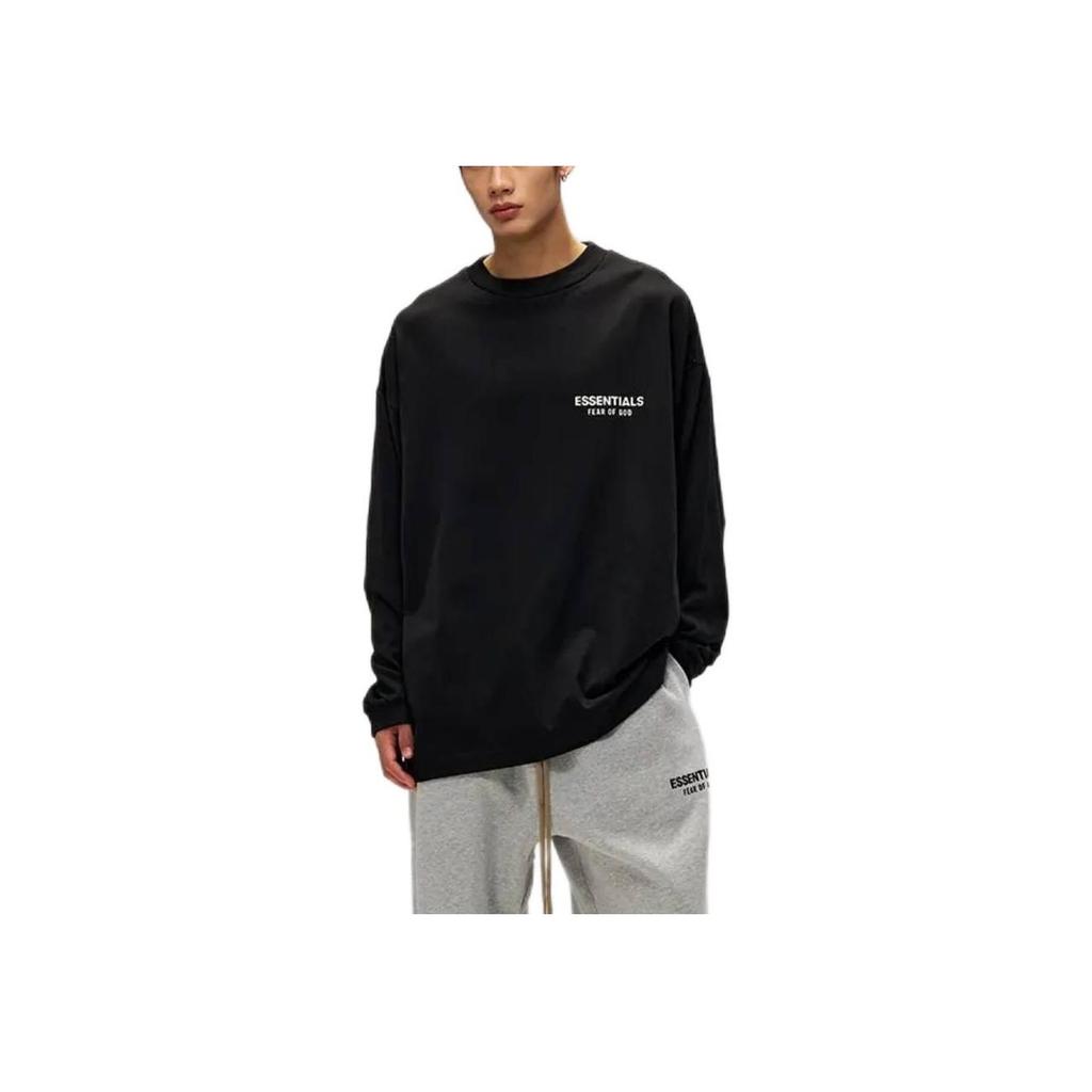 Fear of God Essentials Jersey Langermet Skjorte Svart Herre Topper 125HO244370F