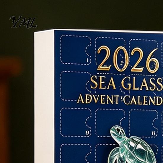Giocattoli Scientifici Educativi Calendario dell'Avvento di Natale 2026, Ciondoli Animali Marini in Acrilico 2D, Statuette di Animali da Collezione Scatola Conto alla Rovescia 24 Giorni, Finestra