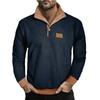 Autumn Winter Men's Casual Hoodie Long Sleeve Corduroy Fleece Stand Collar Loose Warm Sweatshirts Men