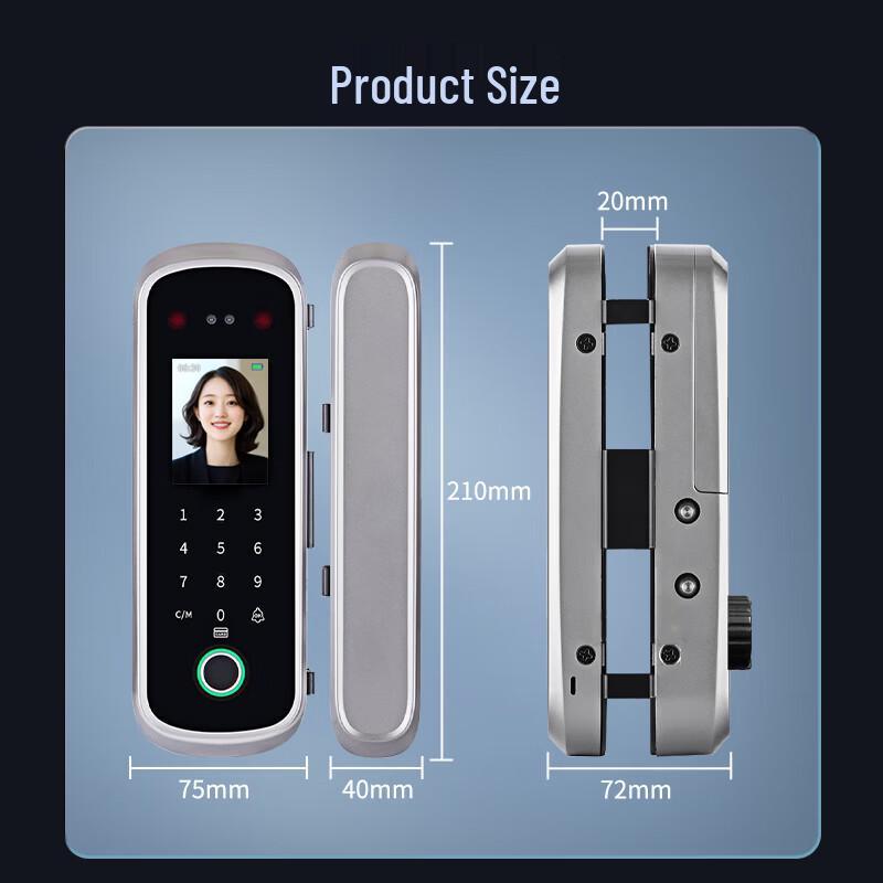 Realand ZD506 Smart Biometric Office Glass Door Lock